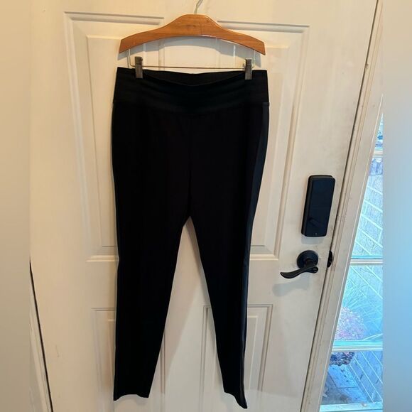 I ❤️ Ronson Black Leggings with Faux Leather Side Detail size M - Picture 5 of 6